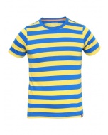 Jockey Neon Blue & Maize Boys Striped T-Shirt