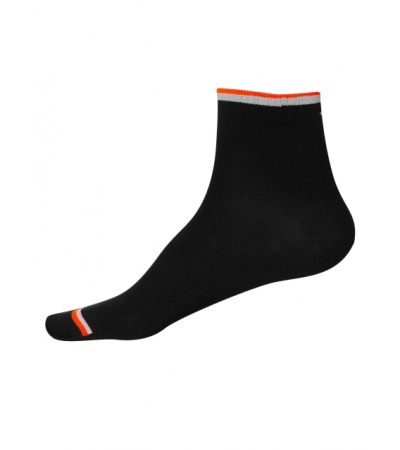 Jockey Black & Neon Orange Men Ankle Socks