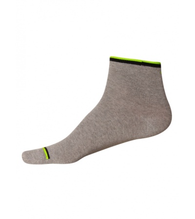 Jockey Grey Melange & Neon Yellow Men Ankle Socks