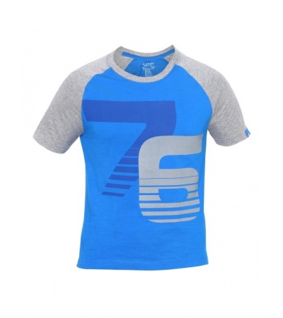 Jockey Neon Blue & Grey Melange Print26 Boys Raglan Printed T-Shirt-Grey-5-6 Yrs