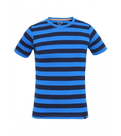 Jockey Neon Blue & Navy Boys Striped T-Shirt-Navy-11-12 Yrs
