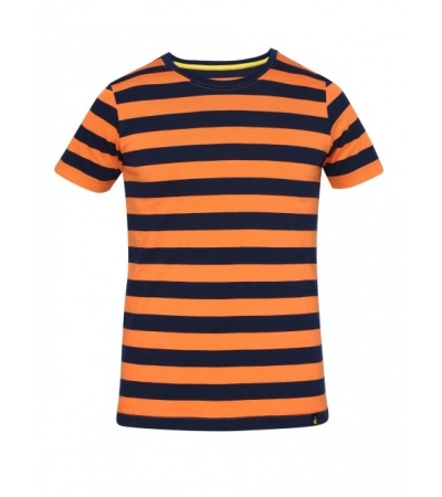 Jockey Orange & Navy Boys Striped T-Shirt-Navy-9-10 Yrs