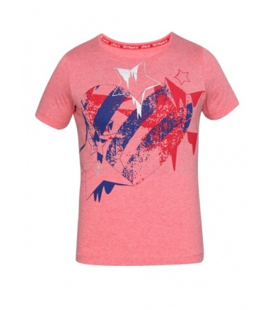 Jockey Passion Red Melange Girl's Graphic T-Shirt-Passion Red-5-6 Yrs
