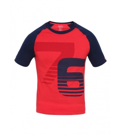 Jockey Team Red & Navy Print26 Boys Raglan Printed T-Shirt-Navy-5-6 Yrs