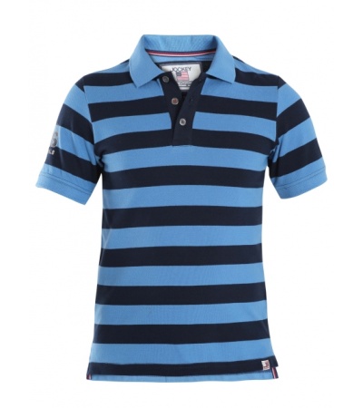 Jockey Parisian Blue & Navy Boys Half Sleeve POLO T-shirt-Navy-9-10 Yrs