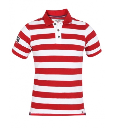 Jockey Wordly Red & White Boys Half Sleeve POLO T-shirt-Red-7-8 Yrs
