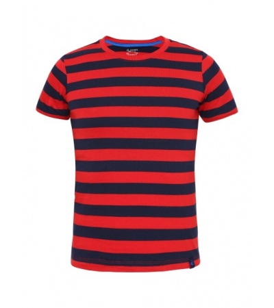 Jockey Wordly Red & Navy Boys Striped T-Shirt-Red-11-12 Yrs