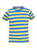 Jockey Neon Blue & Maize Boys Striped T-Shirt