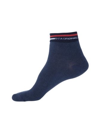 Jockey Navy Melange Ankle Socks-Navy-7-8 Yrs