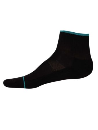 Jockey Black & Caribbean Turq Men Ankle Socks