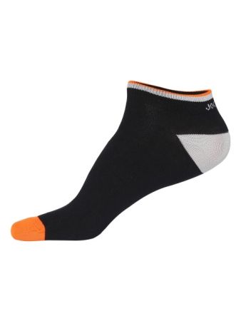Jockey Black & Neon Orange Men Low Show Socks