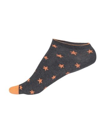 Jockey Charcoal Melange Printed Low Ankle Socks Pack of 2