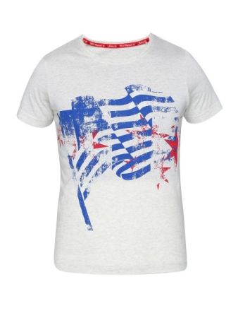 Jockey Cream Melange Girl's Graphic T-Shirt-Cream-5-6 Yrs