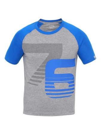 Jockey Grey Melange & Neon Blue Print26 Boys Raglan Printed T-Shirt-Neon Blue-11-12 Yrs