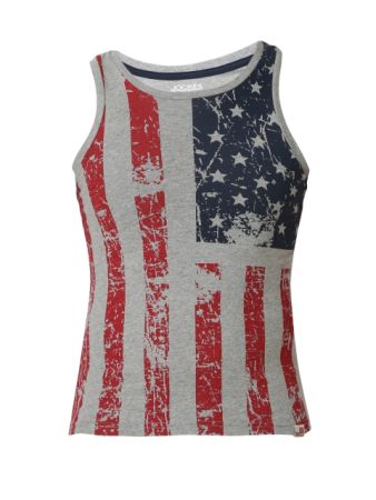 Jockey Grey Melange Print Boys Printed Vest-Grey-7-8 Yrs