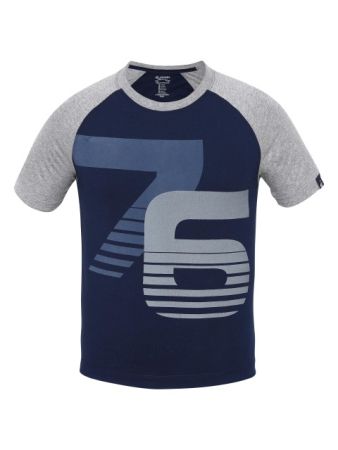 Jockey Navy & Grey Melange Print26 Boys Raglan Printed T-Shirt-Navy-7-8 Yrs
