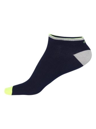 Jockey Navy & Neon Yellow Men Low Show Socks