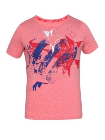 Jockey Passion Red Melange Girl's Graphic T-Shirt-Passion Red-7-8 Yrs