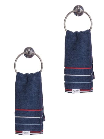 Jockey Ink Blue Grindle Hand Towel Pack of 2