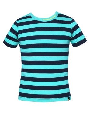 Jockey Waterfall & Navy Boys Striped T-Shirt-Navy-7-8 Yrs